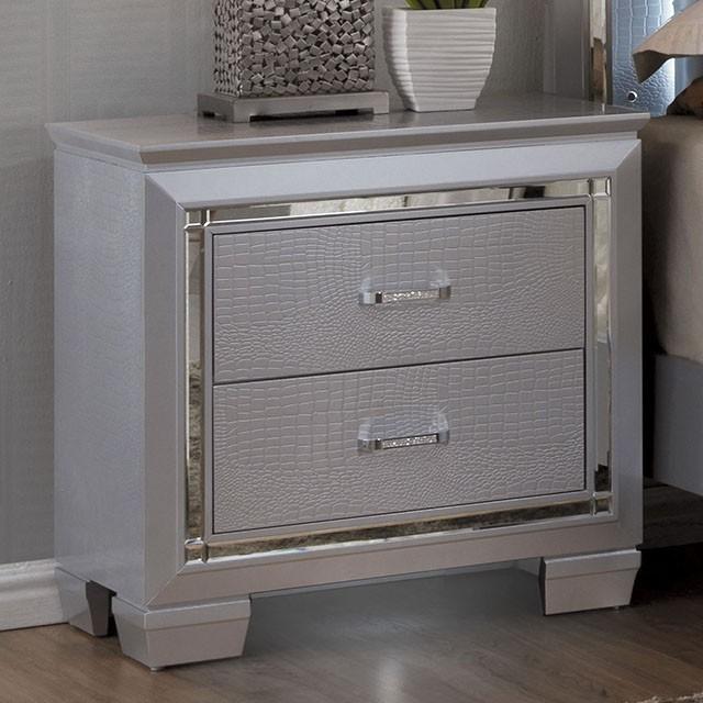 BELLANOVA Silver Night Stand - My Sweet Home Furniture (Queens, NY)