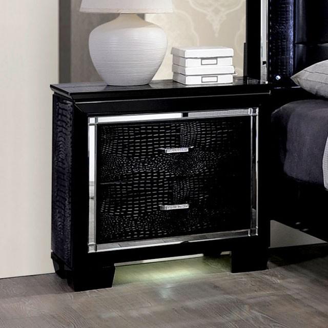 BELLANOVA Black Night Stand - My Sweet Home Furniture (Queens, NY)