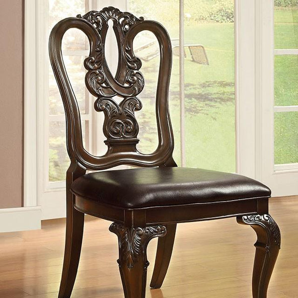 Bellagio Brown Cherry Wooden Side Chair (2/CTN) - My Sweet Home Furniture (Queens, NY)