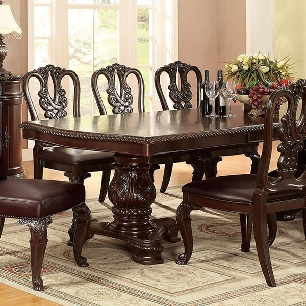 Bellagio Brown Cherry Dining Table w/ 2 Leaves - My Sweet Home Furniture (Queens, NY)