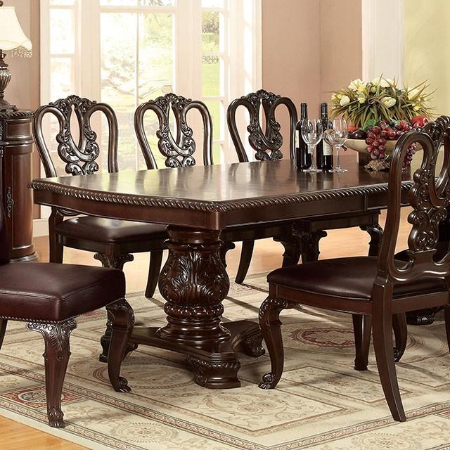 Bellagio Brown Cherry Dining Table w/ 2 Leaves - My Sweet Home Furniture (Queens, NY)
