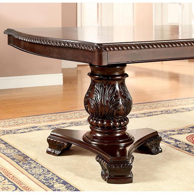 Bellagio Brown Cherry Dining Table w/ 2 Leaves - My Sweet Home Furniture (Queens, NY)