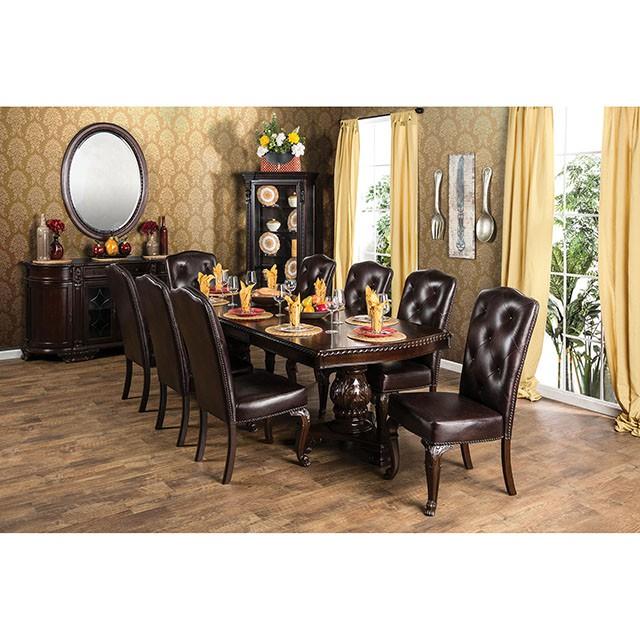 Bellagio Brown Cherry Dining Table w/ 2 Leaves - My Sweet Home Furniture (Queens, NY)