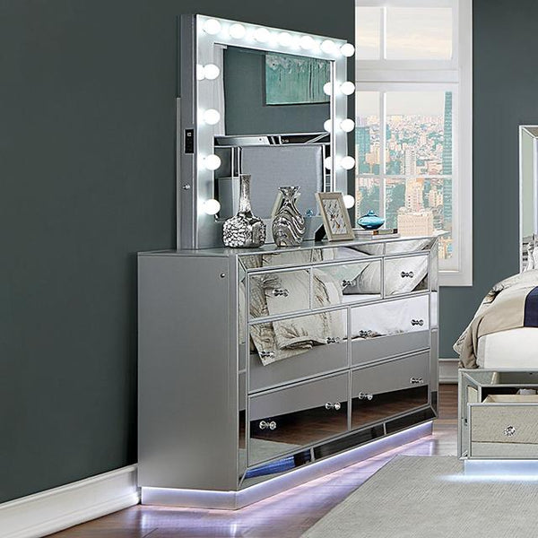 BELLADONNA Dresser w/ LED, Silver - My Sweet Home Furniture (Queens, NY)