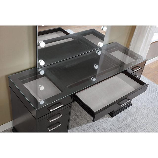 Valentina Vanity Set White & Dark Gray - My Sweet Home Furniture (Queens, NY)