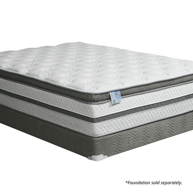 SIDDALEE White/Gray 16" Euro Pillow Top Mattress, E.King - My Sweet Home Furniture (Queens, NY)