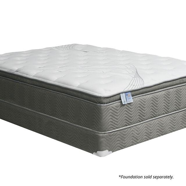 STORMIN White/Gray 13" Euro Pillow Top Mattress, Queen - My Sweet Home Furniture (Queens, NY)