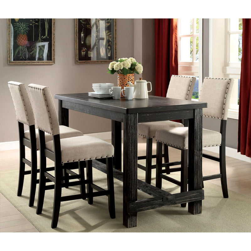 Sania III Antique Black 60" Counter Ht. Table - My Sweet Home Furniture (Queens, NY)
