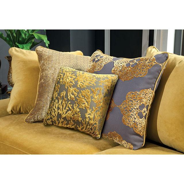Viscontti Gold/Gray Sofa, Gold - My Sweet Home Furniture (Queens, NY)