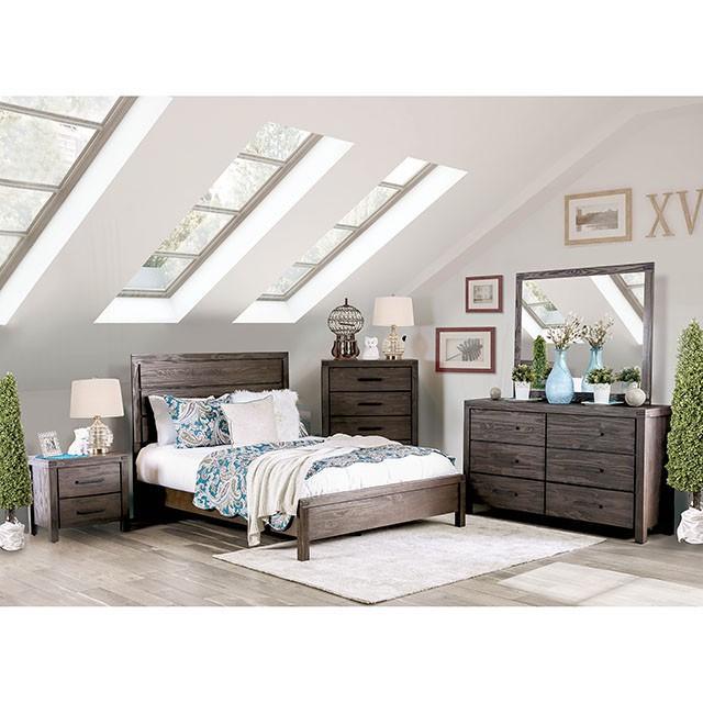 Rexburg Wire-Brushed Rustic Brown Night Stand - My Sweet Home Furniture (Queens, NY)