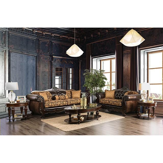 Quirino Tan/Dark Brown Sofa - My Sweet Home Furniture (Queens, NY)