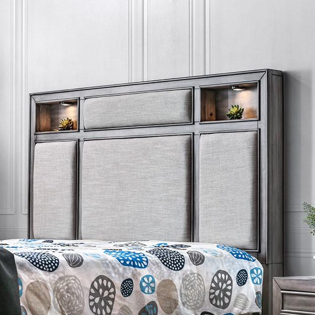 DAPHNE Gray Queen Bed - My Sweet Home Furniture (Queens, NY)