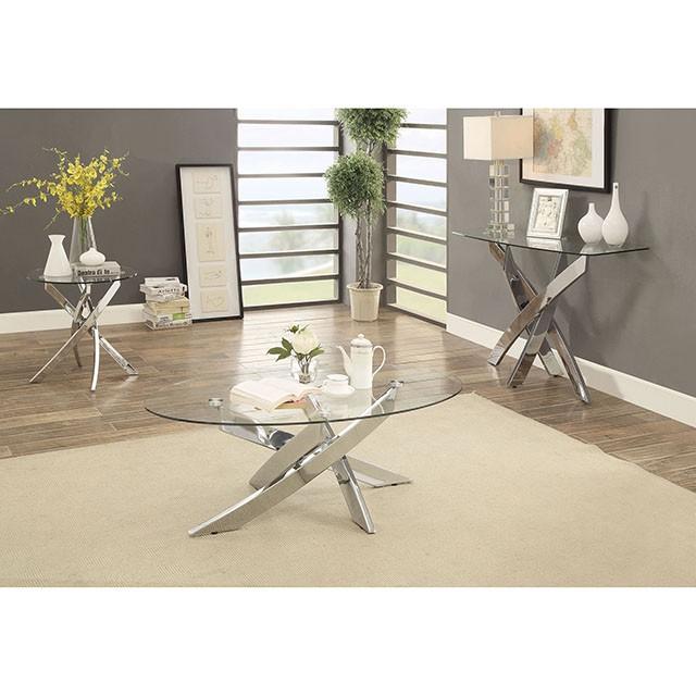 LAILA Chrome Sofa Table - My Sweet Home Furniture (Queens, NY)