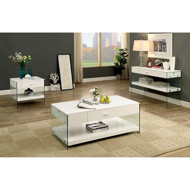 Raya White End Table, White - My Sweet Home Furniture (Queens, NY)