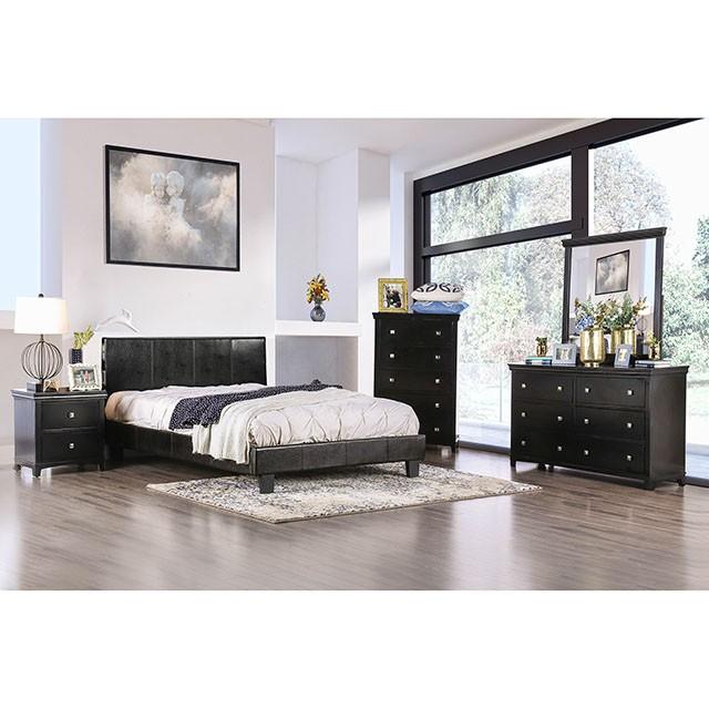 Evans E.King & Cal.King Bed Espressso, White, & Camel - My Sweet Home Furniture (Queens, NY)