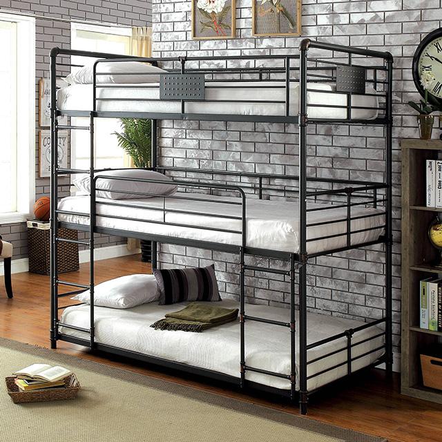 Olga I Antique Black Full/Full Bunk Bed - My Sweet Home Furniture (Queens, NY)