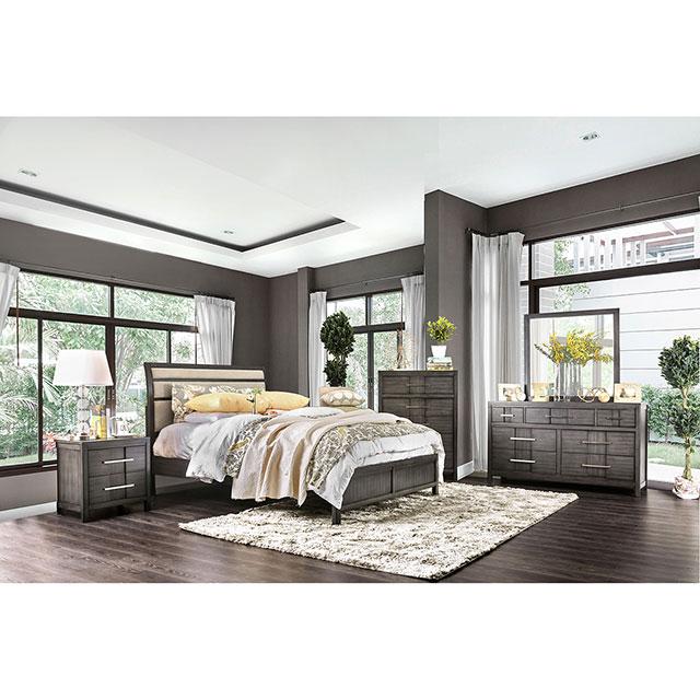 Berenice Gray/Beige E.King Bed - My Sweet Home Furniture (Queens, NY)