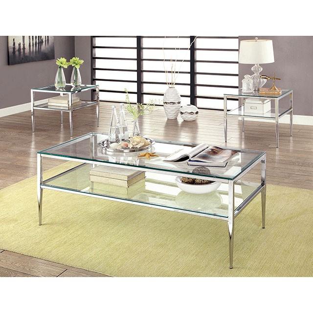 TANIKA Chrome Coffee Table, Chrome - My Sweet Home Furniture (Queens, NY)