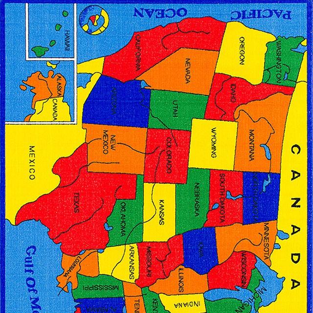 ABBEY Us Map 5' X 8' Area Rug - My Sweet Home Furniture (Queens, NY)