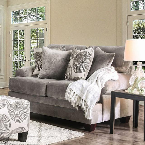 Bonaventura Gray/Pattern Love Seat - My Sweet Home Furniture (Queens, NY)