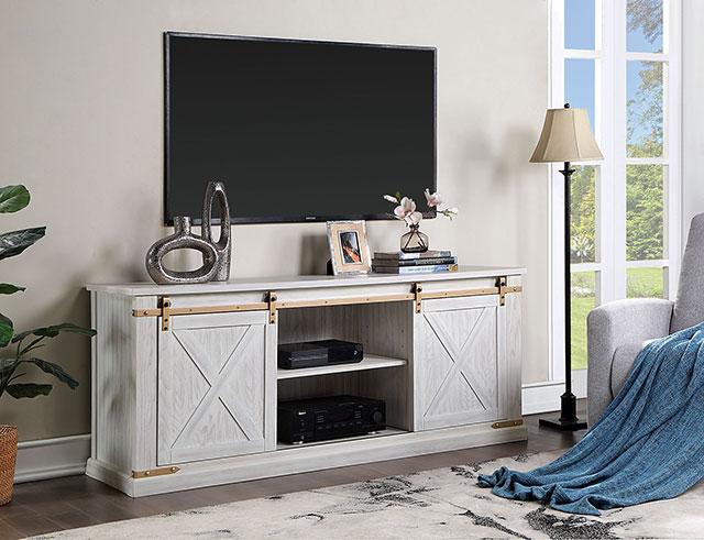 BORREGO TV Stand, Antique White - My Sweet Home Furniture (Queens, NY)