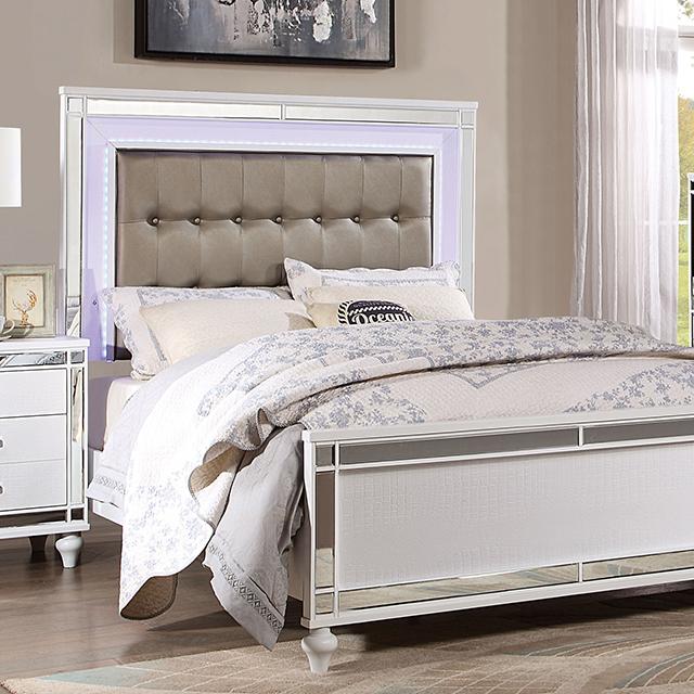 BRACHIUM Queen Bed, White - My Sweet Home Furniture (Queens, NY)