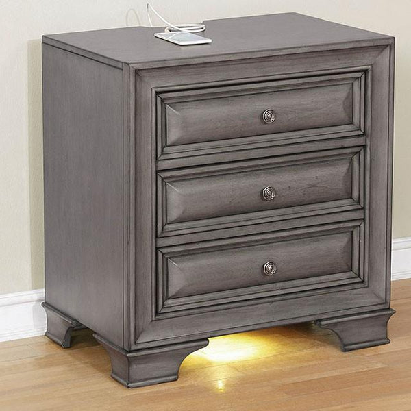 Brandt Gray Night Stand - My Sweet Home Furniture (Queens, NY)