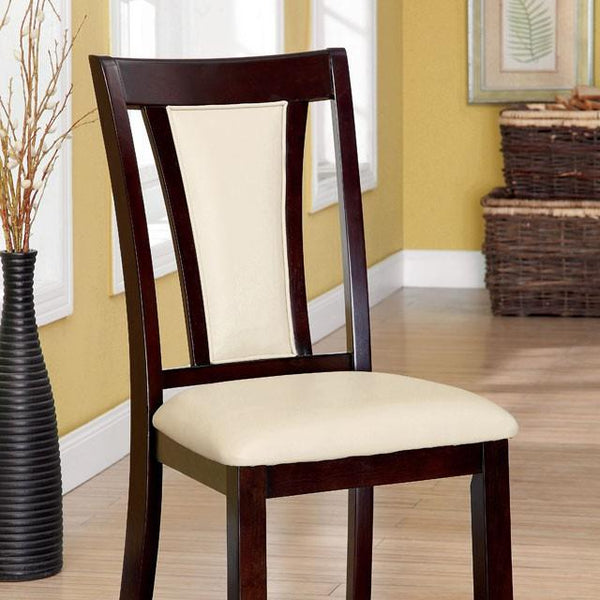 BRENT Dark Cherry/Ivory Side Chair (2/CTN) - My Sweet Home Furniture (Queens, NY)