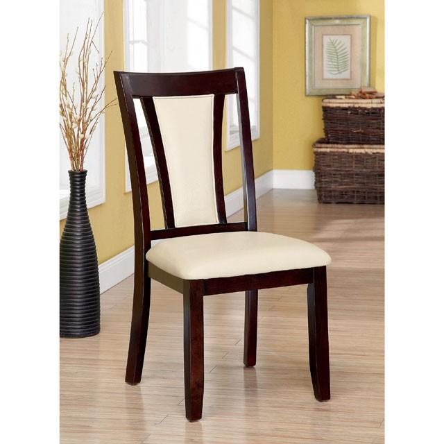 BRENT Dark Cherry/Ivory Side Chair (2/CTN) - My Sweet Home Furniture (Queens, NY)
