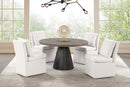 Broager 5 Pc Dining Table Set (White Caster Chairs) Rustic Oak - My Sweet Home Furniture (Queens, NY)