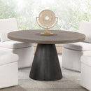 Broager 5 Pc Dining Table Set (White Caster Chairs) Rustic Oak - My Sweet Home Furniture (Queens, NY)