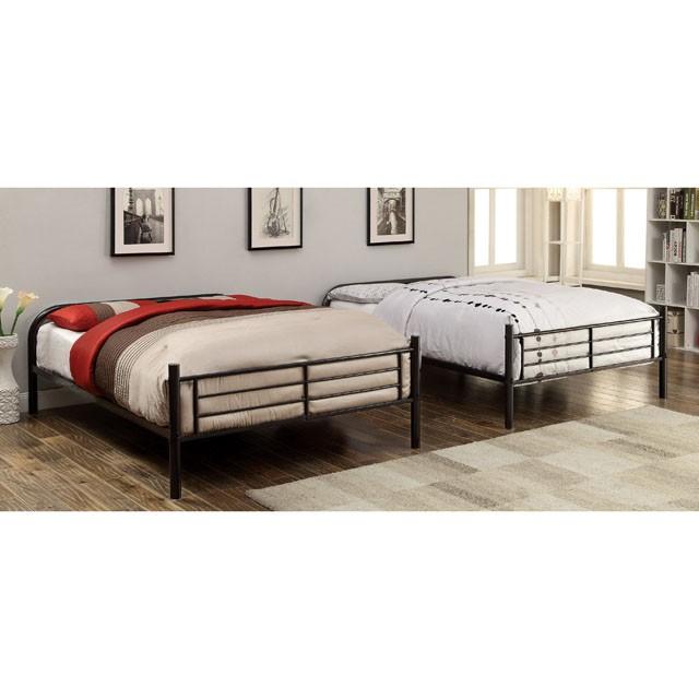 BROCKET Black Metal Full/Full Bunk Bed - My Sweet Home Furniture (Queens, NY)