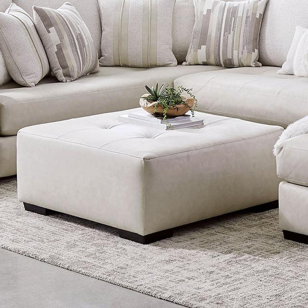 WARRENTON Ottoman, Ivory - My Sweet Home Furniture (Queens, NY)