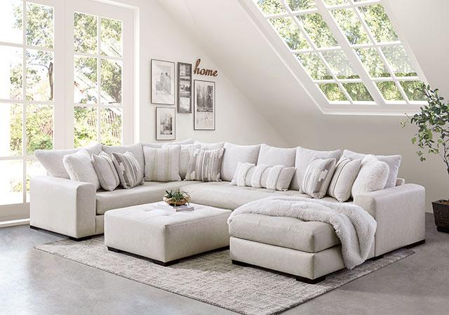 WARRENTON Ottoman, Ivory - My Sweet Home Furniture (Queens, NY)