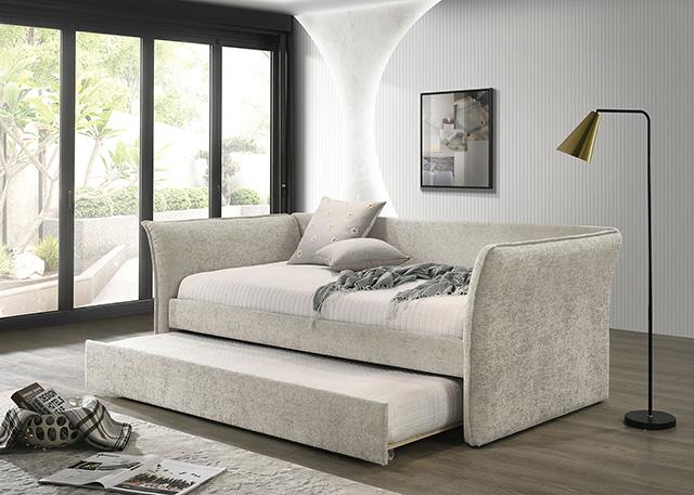 Yuri Twin Daybed w/ Trundle Beige - My Sweet Home Furniture (Queens, NY)