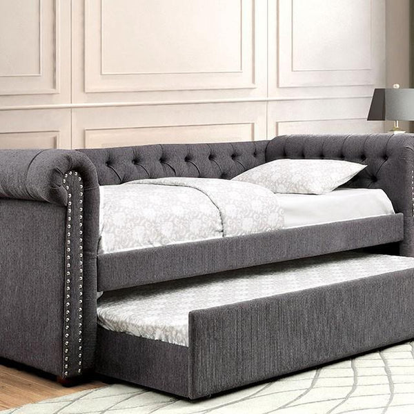 LEANNA Gray Full Daybed w/ Trundle, Gray - My Sweet Home Furniture (Queens, NY)