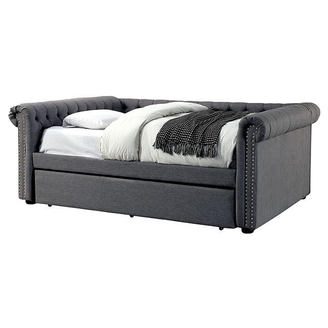 LEANNA Gray Full Daybed w/ Trundle, Gray - My Sweet Home Furniture (Queens, NY)