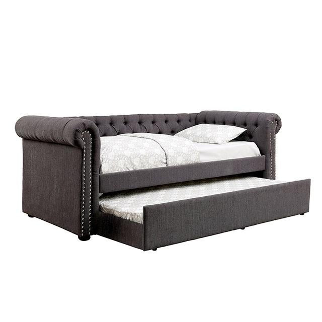 LEANNA Gray Full Daybed w/ Trundle, Gray - My Sweet Home Furniture (Queens, NY)