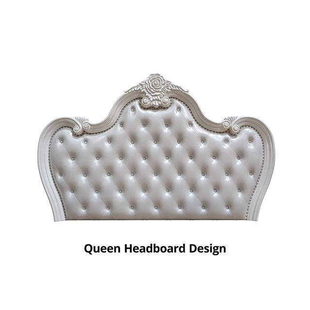 Ventresca E.King & Queen Bed White & Chrome - My Sweet Home Furniture (Queens, NY)