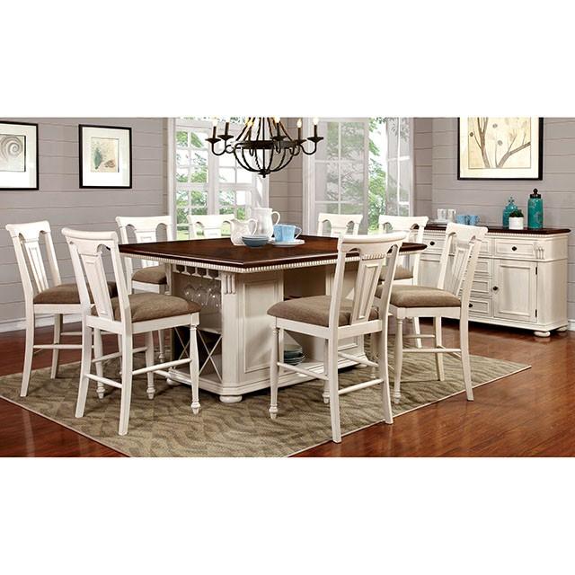 SABRINA Off White/Cherry Ctr.Ht. Chair, Cherry & White (2/CTN) - My Sweet Home Furniture (Queens, NY)