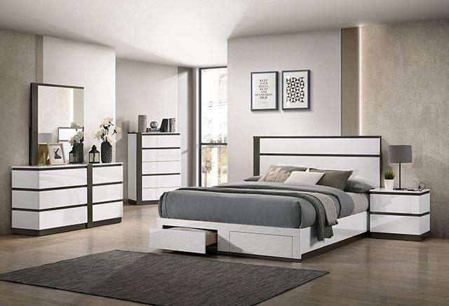 BIRSFELDEN Queen Bed w/ Drawers, White - My Sweet Home Furniture (Queens, NY)