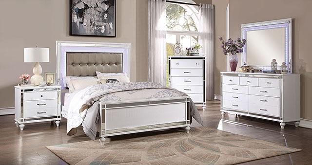 BRACHIUM Cal.King Bed, White - My Sweet Home Furniture (Queens, NY)
