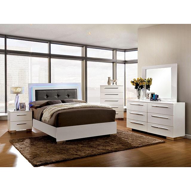 CLEMENTINE Glossy White Queen Bed - My Sweet Home Furniture (Queens, NY)