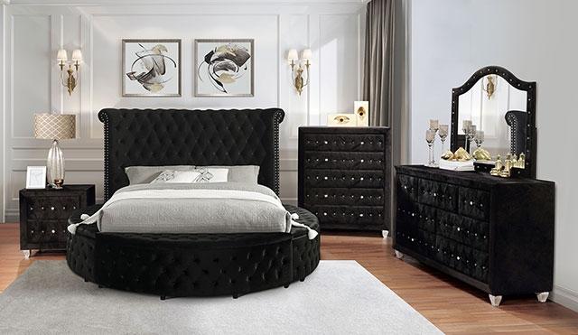 SANSOM E.King & Queen Bed, Black, Blue, & Grey - My Sweet Home Furniture (Queens, NY)