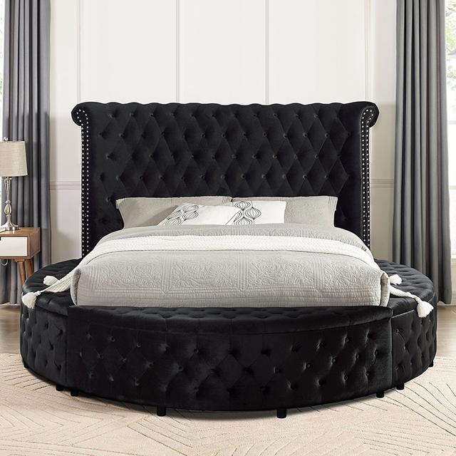 SANSOM E.King & Queen Bed, Black, Blue, & Grey - My Sweet Home Furniture (Queens, NY)