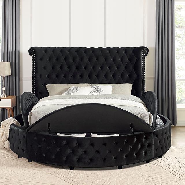 SANSOM E.King & Queen Bed, Black, Blue, & Grey - My Sweet Home Furniture (Queens, NY)