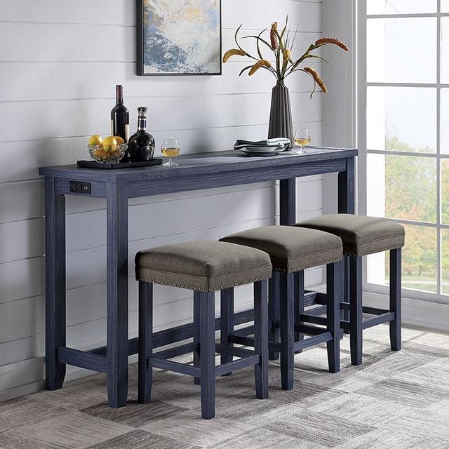 Caerleon 3 & 4 Piece Counter Ht. Set Gray & Blue - My Sweet Home Furniture (Queens, NY)