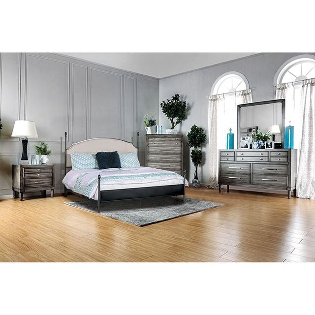 SINEAD Gun Metal/Beige Twin Bed - My Sweet Home Furniture (Queens, NY)