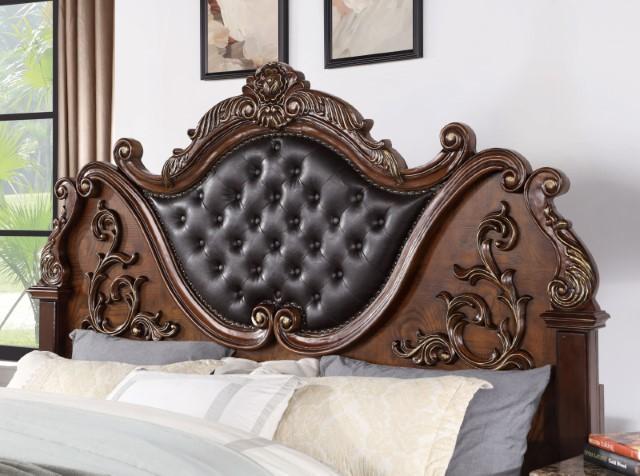 ESPARANZA E.King Bed, Brown Cherry - My Sweet Home Furniture (Queens, NY)