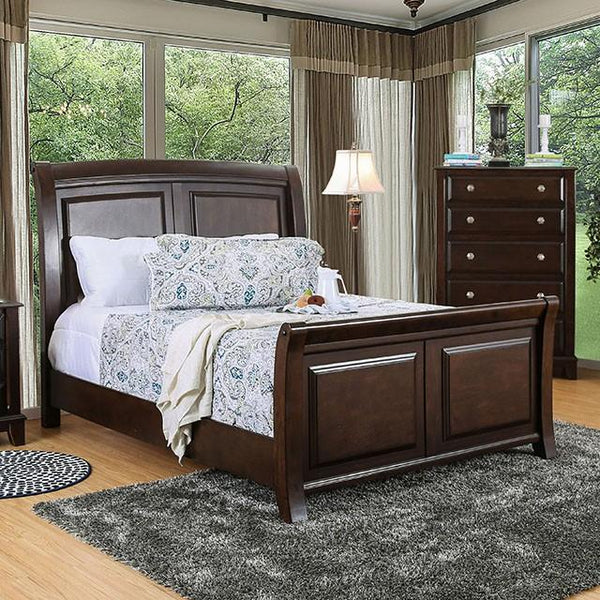 Litchville Brown Cherry Cal.King, E.King, & Queen Bed - My Sweet Home Furniture (Queens, NY)